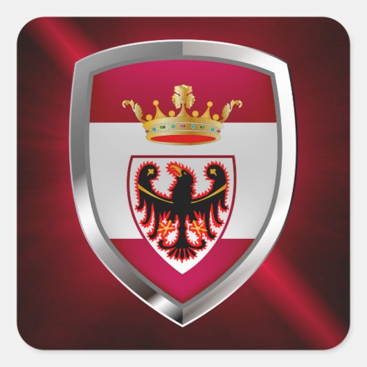 Trento Mettalic Emblem Vierkante Sticker (Voorkant)