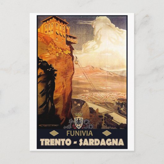 Trento - Sardagna Kabelbaan Briefkaart (Voorkant)