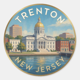 Trenton New Jersey Revolutionaire Reis Ronde Sticker