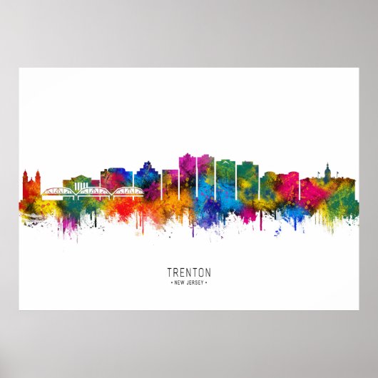 Trenton New Jersey Silhouet Poster (Voorkant)