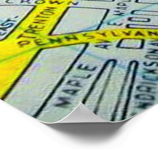 Trenton, NJ  Map Poster (Hoek)