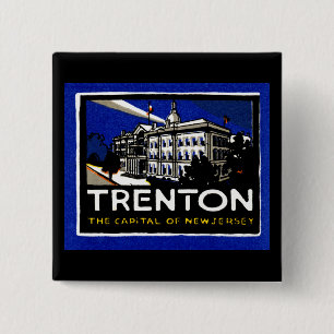 Trenton NJ Poster Vierkante Button 5,1 Cm
