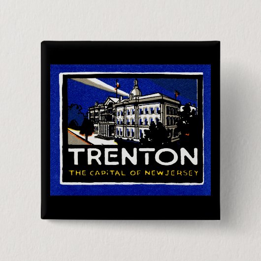  Trenton NJ Poster Vierkante Button 5,1 Cm (Voorkant)