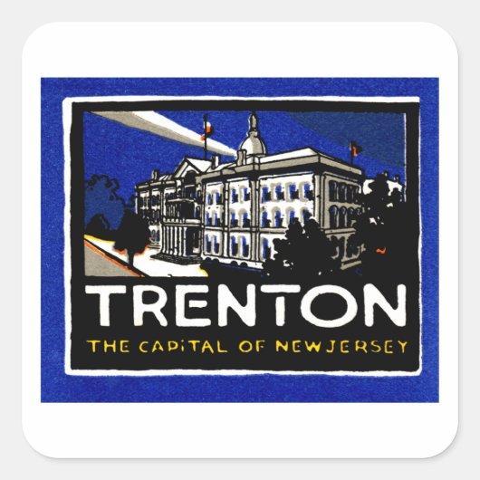  Trenton NJ Poster Vierkante Sticker (Voorkant)