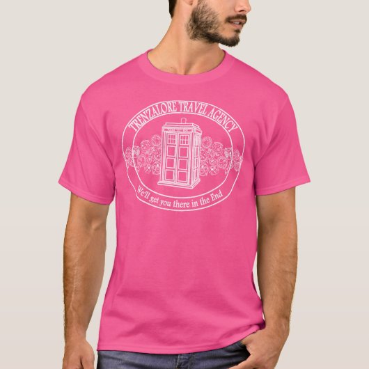 Trenzalore Reisbureau - Wit T-shirt (Voorkant)