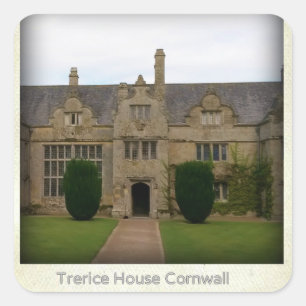 Trerice House Cornwall England Poldark Location Vierkante Sticker