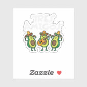 Tres amigos Avocados Guac Cinco de Mayo Fiesta Mex Sticker (Vel)