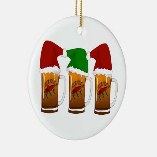 Tres Amigos KerstCerveza Keramisch Ornament (Rechts)