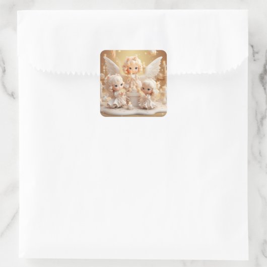 Três Anjos Vierkante Sticker (Tas)