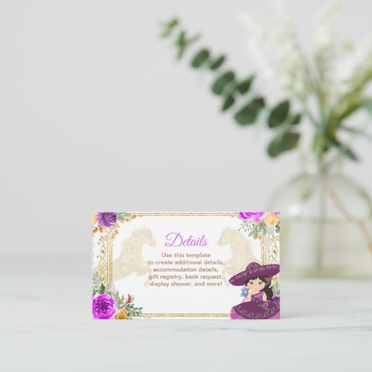 Tres Anos Mexican Flower Pink & Gold Insert Card Informatiekaartje (Staand voorkant)