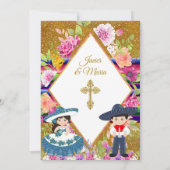 Tres Anos Navy Mexican Fiesta Baptism Invitation Kaart (Achterkant)