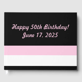 Très Chic Black, White en Pink Stripes Gastenboek