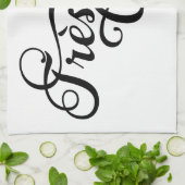 Très chic, Franse woordkunst, tekstontwerp met roo Theedoek (Gevouwen)