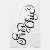 Très chic, Franse woordkunst, tekstontwerp met roo Theedoek (Verticaal)