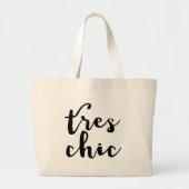 Tres Chic French Phrase Grote Tote Bag (Voorkant)