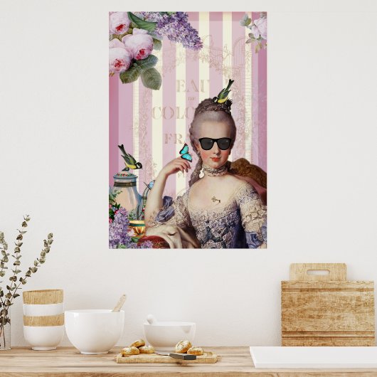 Très Chic Marie Antoinette in schaduwen Poster (Keuken)