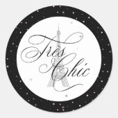 Très Chic Paris Polka Dots ID1162 Ronde Sticker (Voorkant)