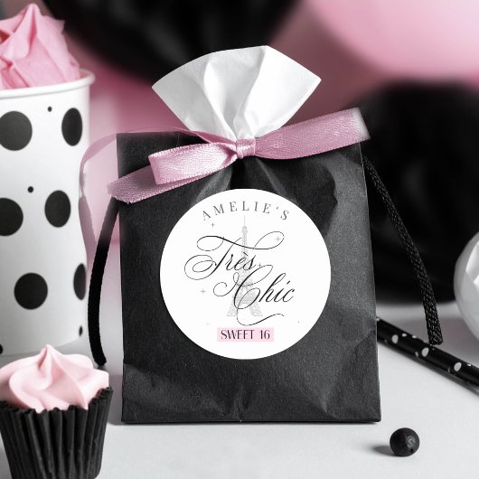 Très Chic Paris Sweet 16 ID1162 Ronde Sticker