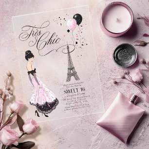 Trés Chic Parisiaanse Sweet 16 ID1162 Acryl Uitnodigingen