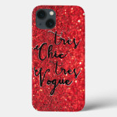 Tres Chic Tres Vogue Sparking Glitter Red Case-Mate iPhone Case (Achterkant)