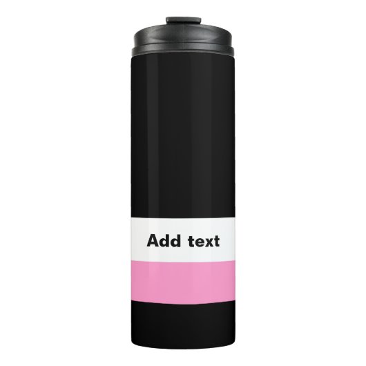 Très Chic Zwart, Roze en Wit Thermosbeker (Voorkant)