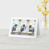 Tres Gatos… 3 Katten Kaart (Gele Bloem)