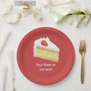 Tres Leches Cake Slice - Feestelijke aangepaste te Papieren Bordje