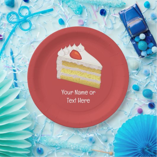 Tres Leches Cake Slice - Feestelijke aangepaste te Papieren Bordje (Feest)