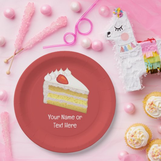 Tres Leches Cake Slice - Feestelijke aangepaste te Papieren Bordje (Feest)