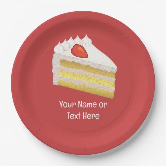 Tres Leches Cake Slice - Feestelijke aangepaste te Papieren Bordje (Voorkant)