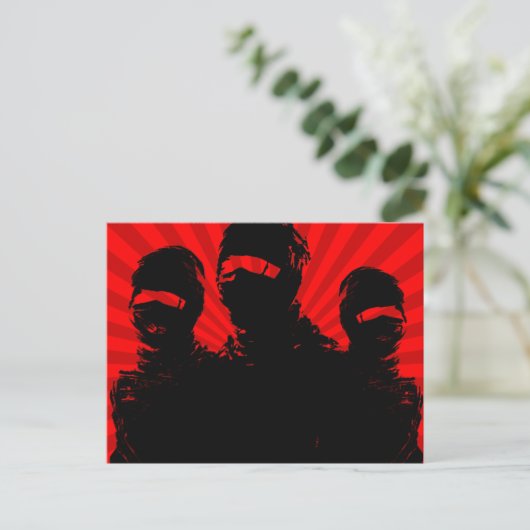 tres ninjas briefkaart (Staand voorkant)