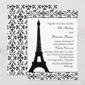 Tres Paris Huwelijksuitnodiging (wit) Kaart (Voorkant / Achterkant)