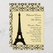 Tres Paris Rehearsal Dinner (geel) Kaart (Voorkant / Achterkant)