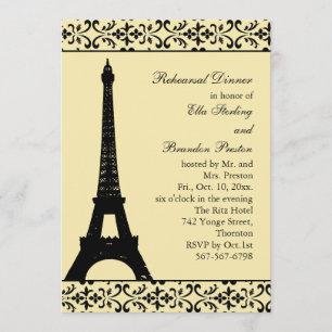 Tres Paris Rehearsal Dinner (geel) Kaart