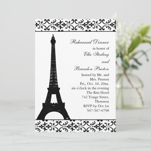 Tres Paris repetial Dinner (wit) Kaart (Staand voorkant)