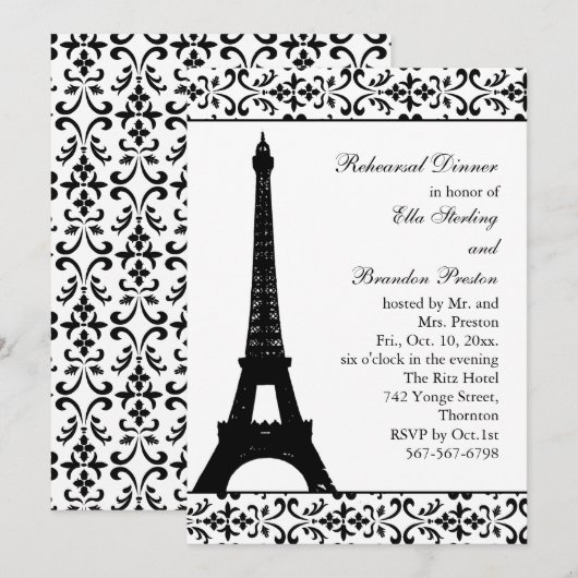 Tres Paris repetial Dinner (wit) Kaart (Voorkant / Achterkant)