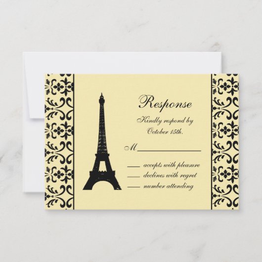 Tres Paris RSVP (geel) Kaartje (Voorkant)