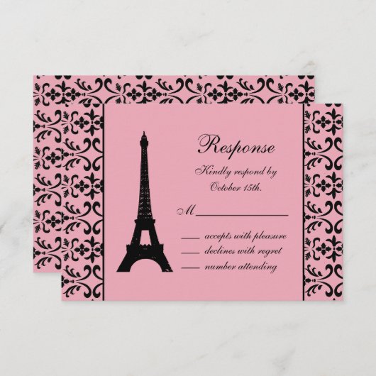 Tres Paris RSVP (roze) (Voorkant / Achterkant)