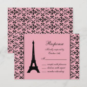 Tres Paris RSVP (roze) Kaartje (Voorkant / Achterkant)