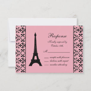 Tres Paris RSVP (roze) Kaartje