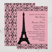Tres Paris Wedding Invitation Kaart (Voorkant / Achterkant)