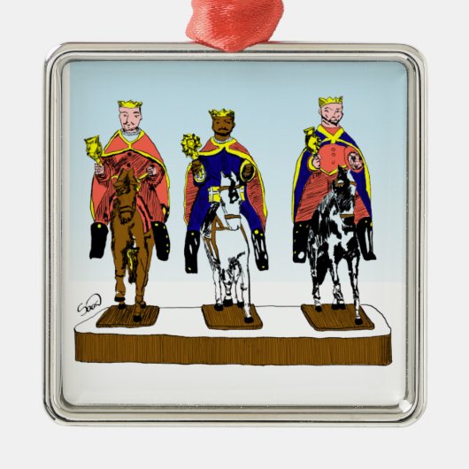 Tres Reyes Magos/Three Wise Mannen Metalen Ornament (Voorkant)