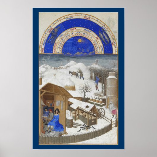 Très Riches Heures - februari Poster (Voorkant)