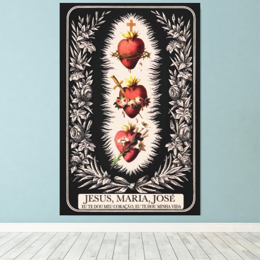 Três Sagrados Corações Canvas Afdruk (Insitu (Houten vloer))