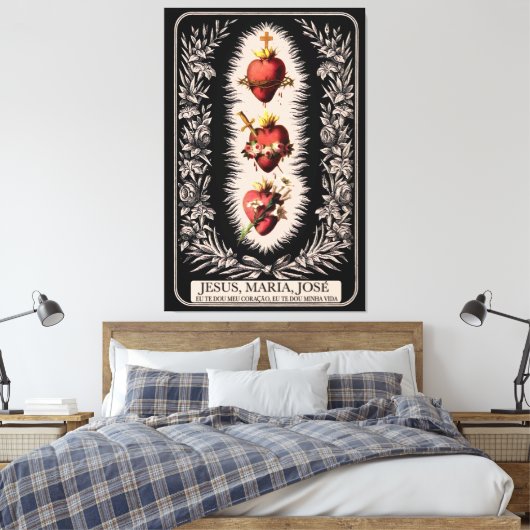 Três Sagrados Corações Canvas Afdruk (Insitu (Slaapkamer))
