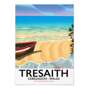 Tresaith, Ceredigion strand Wales poster