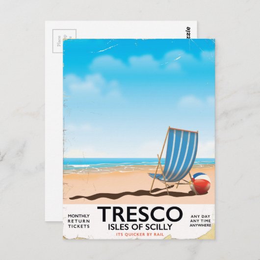 Tresco-eilanden van het Scilly poster Briefkaart (Voorkant / Achterkant)