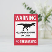 Trespassing-teken (T-Rex) Briefkaart (Staand voorkant)