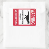 Trespassing-teken (T-Rex) Rechthoekige Sticker (Tas)