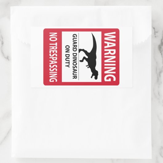 Trespassing-teken (T-Rex) Rechthoekige Sticker (Tas)